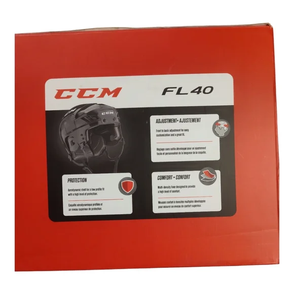 CCM Fl40 Hockey Helmet New In Package Black Protection Helmet - Picture 4 of 6